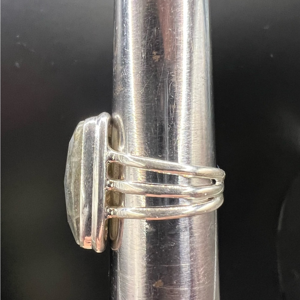 Sterling Silver Rectangle Labradorite Ring - image 2